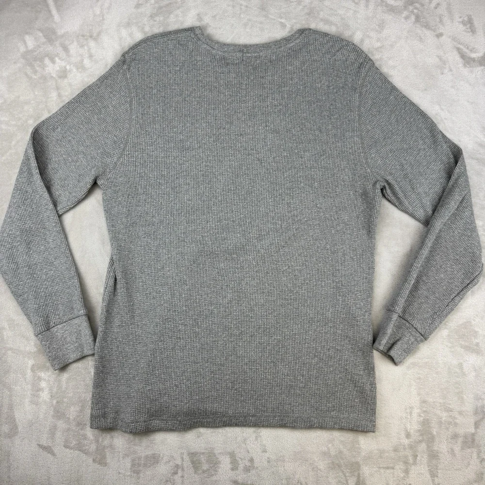 Polo Ralph Lauren Men XL Gray Waffle Knit Long Sleeve Thermal‎ Shirt 100% Cotton